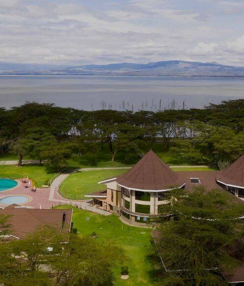 lake naivasha resort aerial view